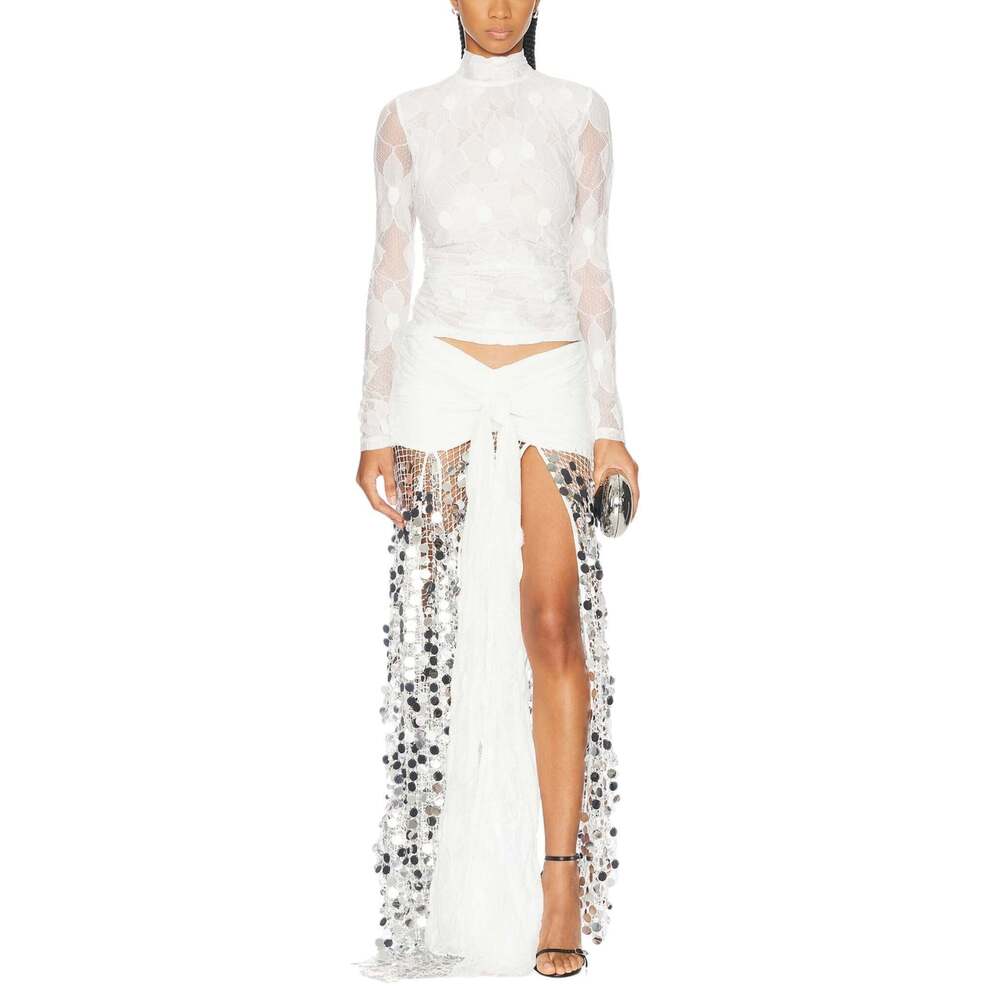Siedres - Silvana Sequinned Knit Maxi Skirt - EU 38 - Picture 2 of 9